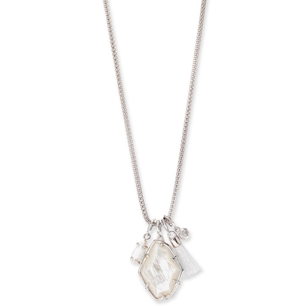 Kendra Scott Hailey silver Mother of Pearl charm necklace